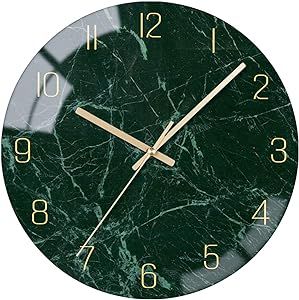 VIKMARI Glass Wall Clock Silent Non Ticking Wall Clock- 12 Inch Quality Quartz Battery Operated R... | Amazon (US)