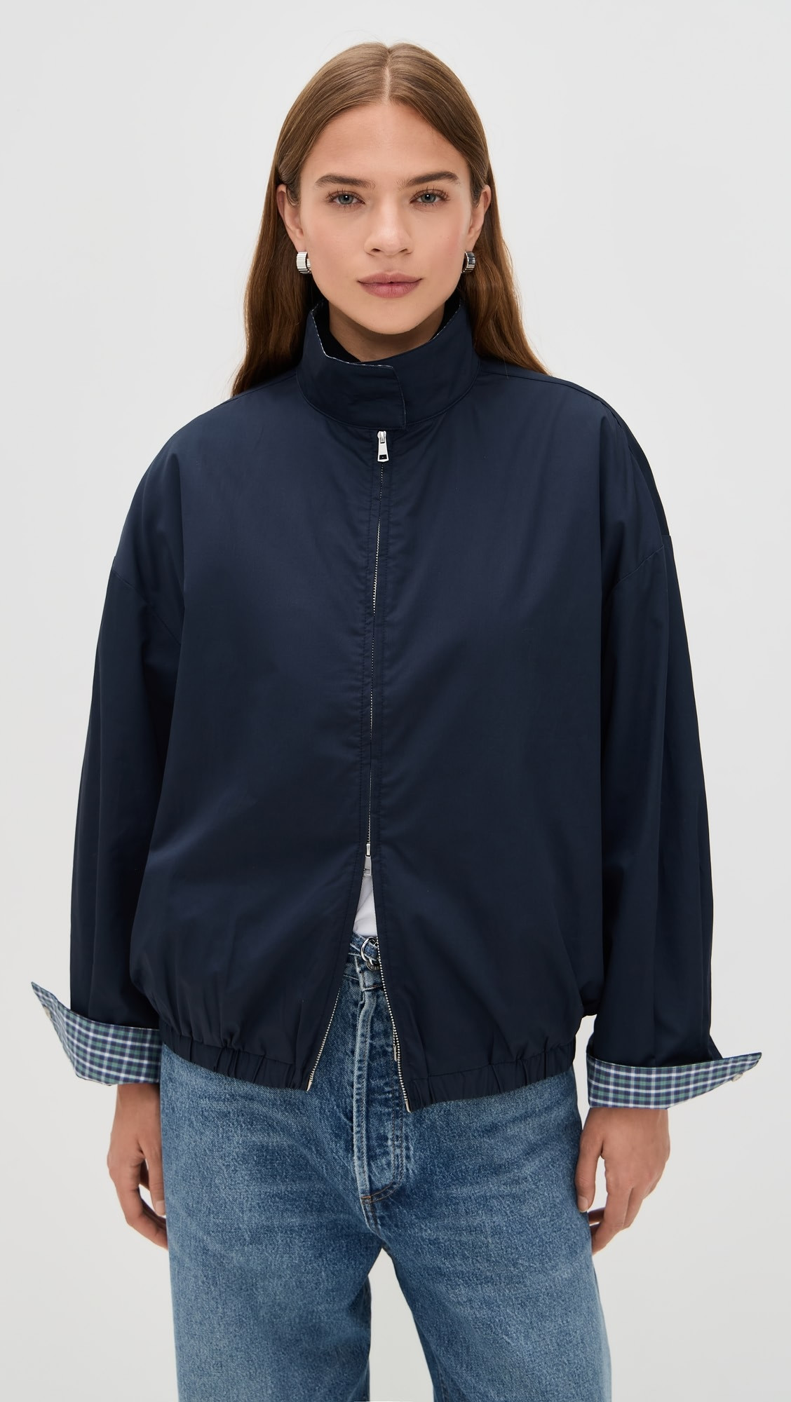 Plaid Contrast Bomber Jacket | Shopbop