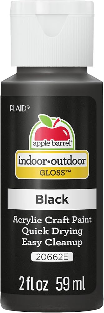 Apple Barrel Gloss Acrylic Paint in Assorted Colors (2-Ounce), 20662 Black | Amazon (US)