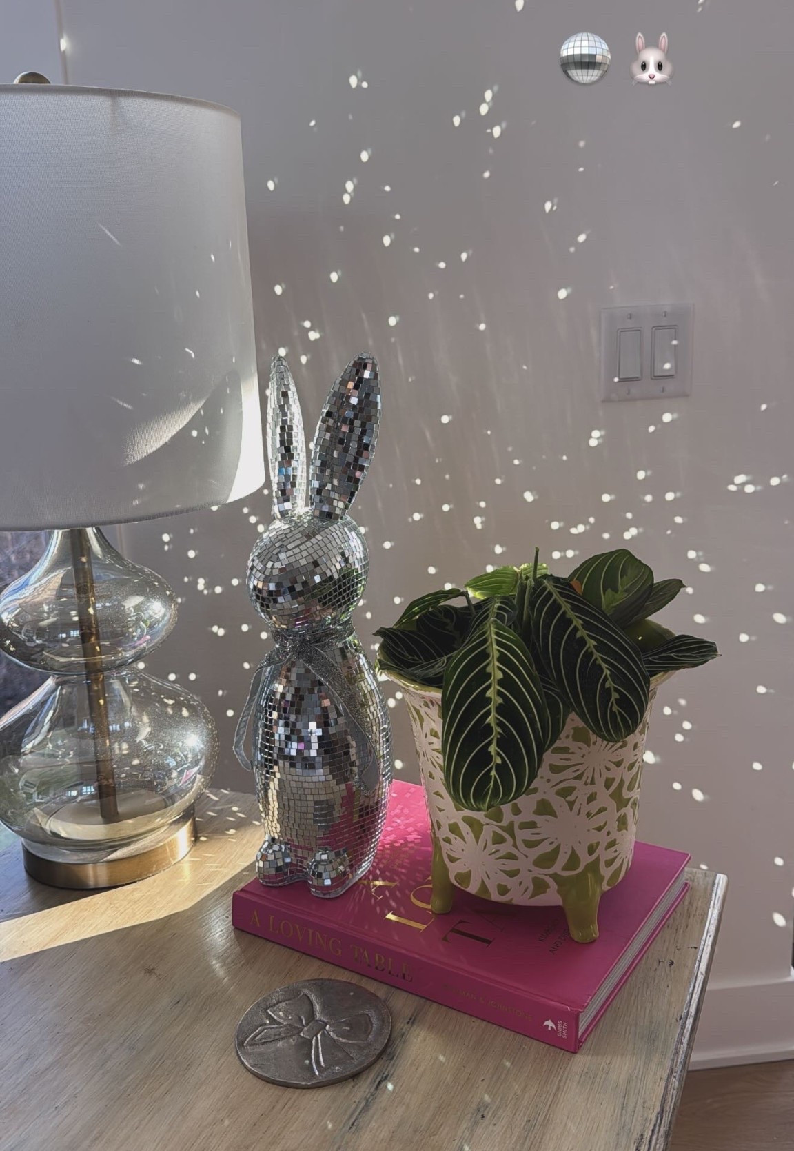 Disco ball Easter bunny decor?! Here for it!! 

#LTKHome #LTKSeasonal