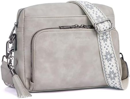 POIUGOYA Crossbody Purses for Women Trendy,Vegan Leather Medium Crossbody Bag,Women's Crossbody T... | Amazon (US)