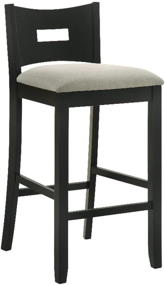Armen living Ren 26 in. Matte Black Counter Height Rubberwood Barstool with Fog Fabric Seat | Amazon (US)