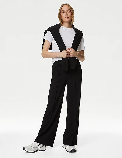 Side Stripe Wide Leg Trousers | Marks & Spencer (UK)