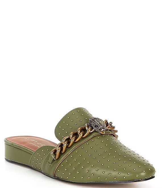 Chelsea Leather Studded Chain Detail Mules | Dillard's