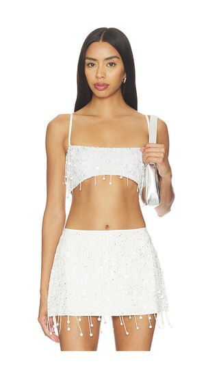 ASTA RESORT Yasmin Hand Beaded Bralette in White. - size XL | Revolve Clothing (Global)