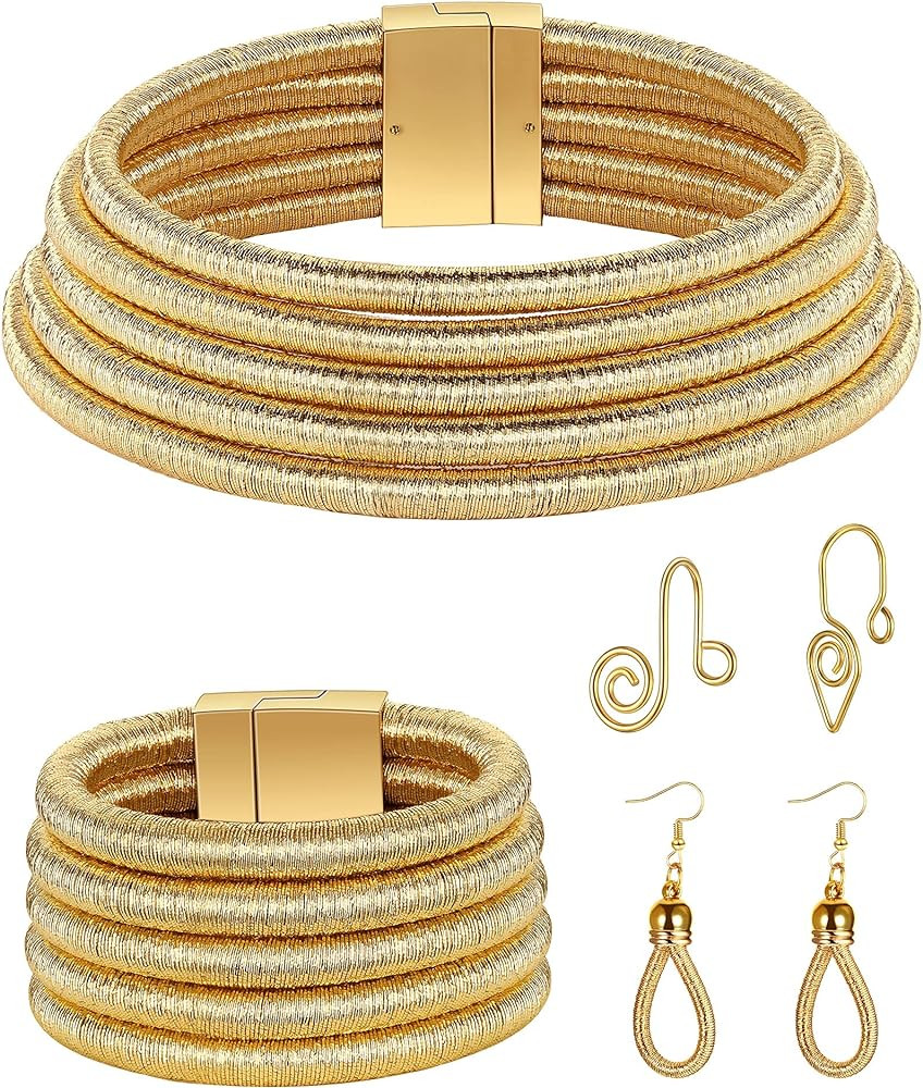 Hicarer 5 Pcs African Jewelry for Women, African Statement Choker Layered Collar Necklace Tribal ... | Amazon (US)