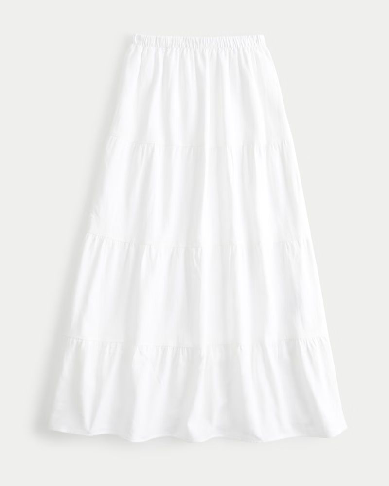 Women's Tiered Linen Blend Maxi Skirt | Women's Bottoms | HollisterCo.com | Hollister (US)