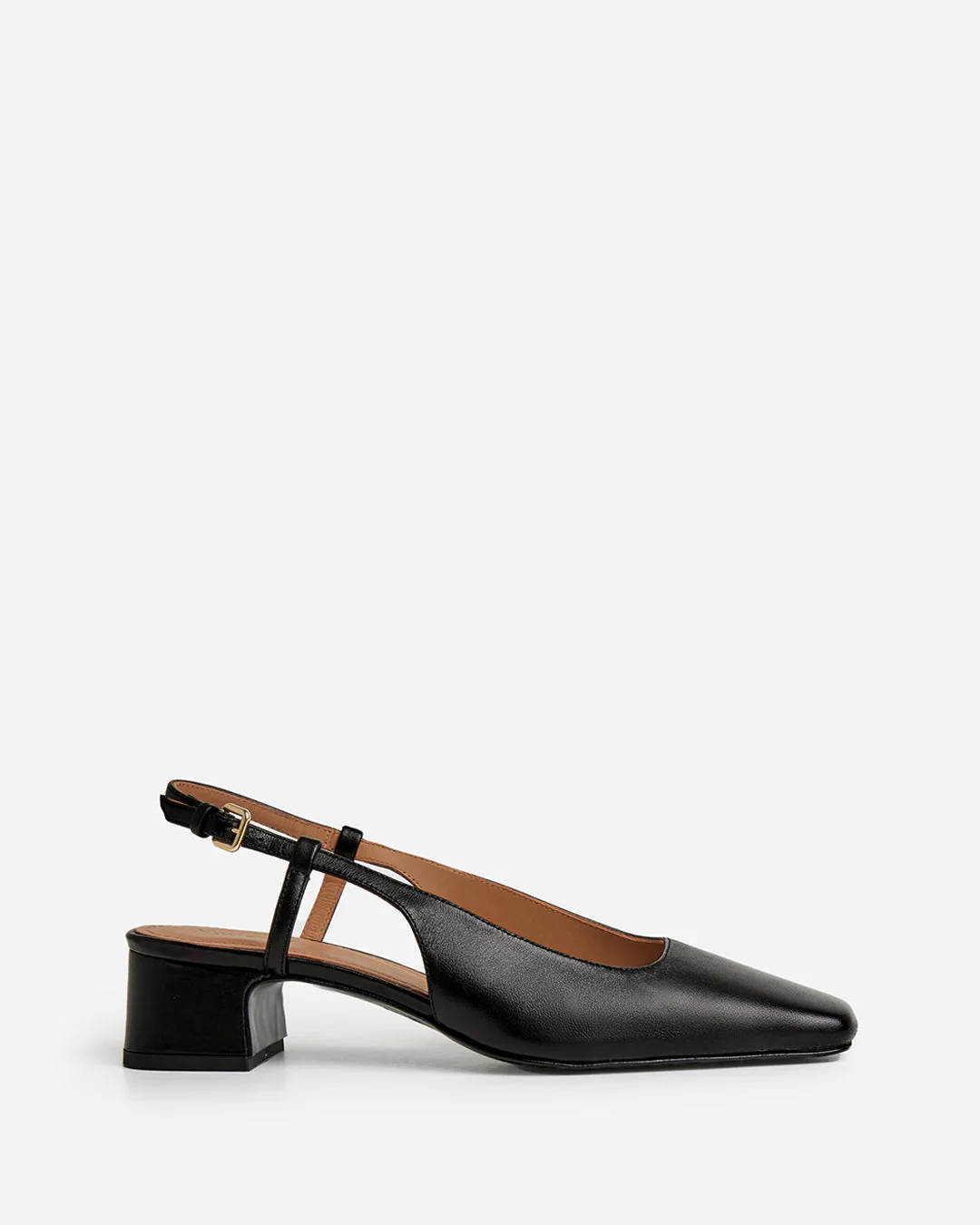 Elin Leather Black Heel | Flattered