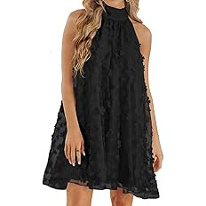 VIMPUNEC 2024 Womens Summer Wedding Guest Formal Dresses Cocktail Halter Swing Dress Cute A Line ... | Amazon (US)