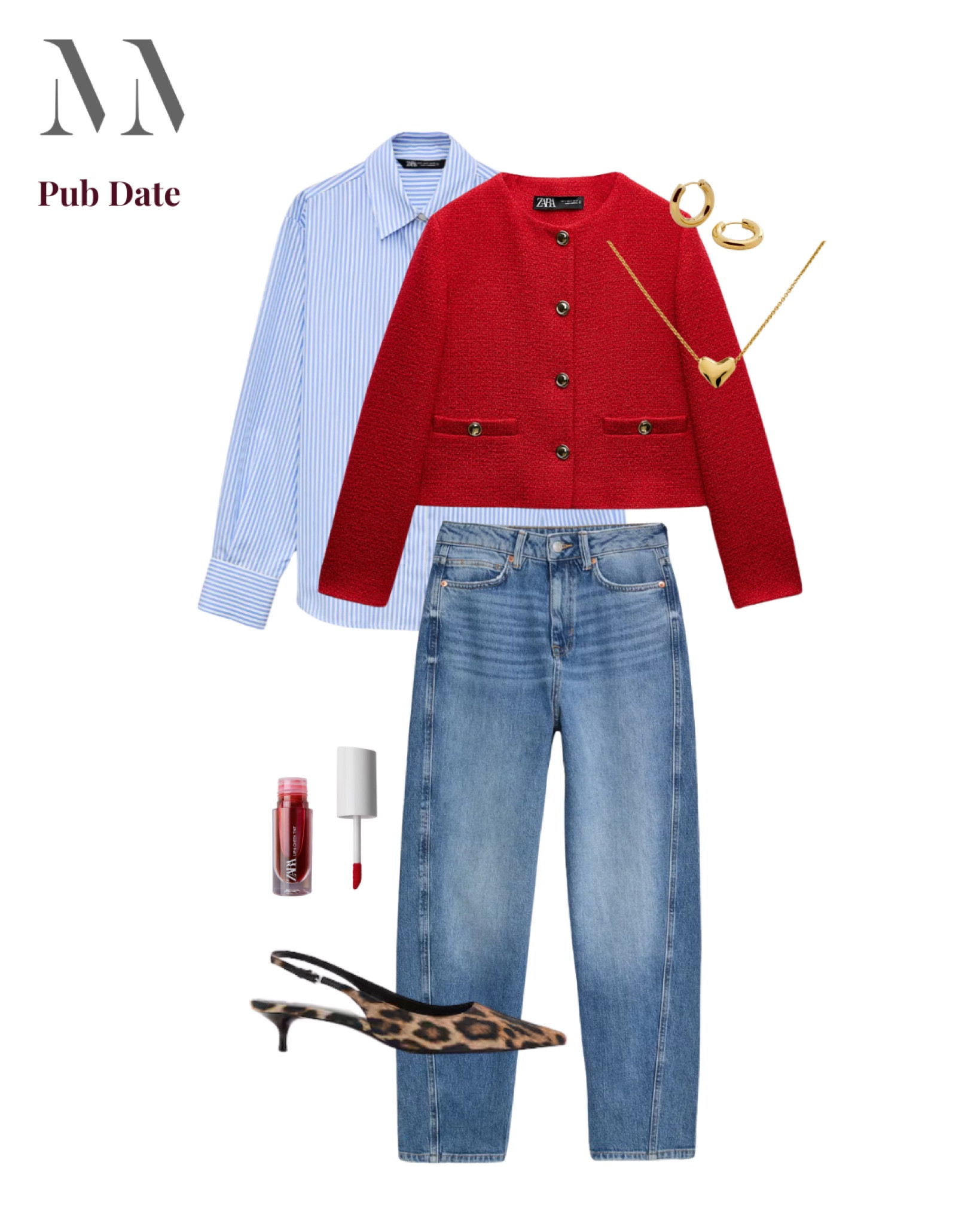 Elevate a simple base of shirt and jeans with a structured Chanel inspired jacket in eye catching red and some leopard print sling-backs to keep it sexy! 

#LTKmidsize #LTKdatenight #LTKuk