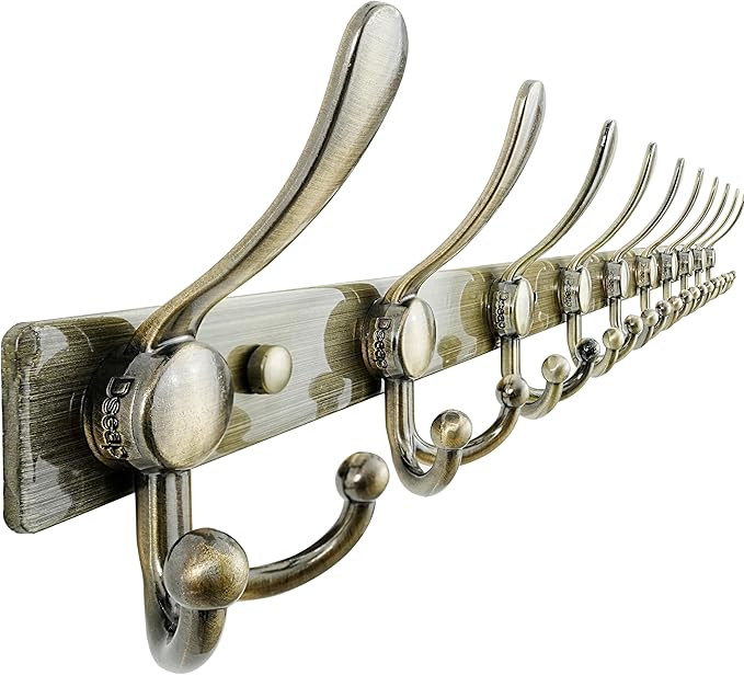 Dseap MaxStrong 2.0 Coat Rack Wall - 37” Long 10 Tri Hooks - Ultra Heavy-Duty Stainless Steel W... | Amazon (US)