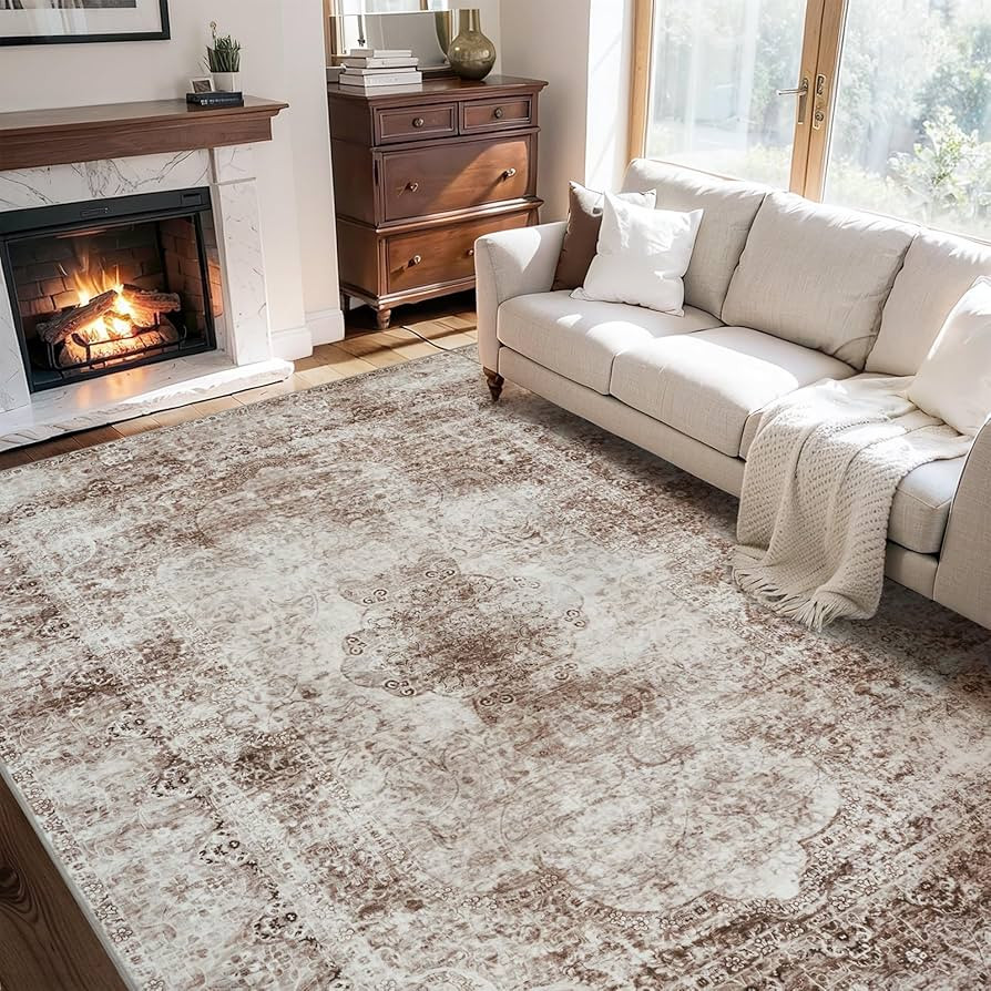 Area Rugs for Living Room Rug Carpet Vintage 8x10 Rug Machine Washable Rugs for Bedroom Dining Ro... | Amazon (US)