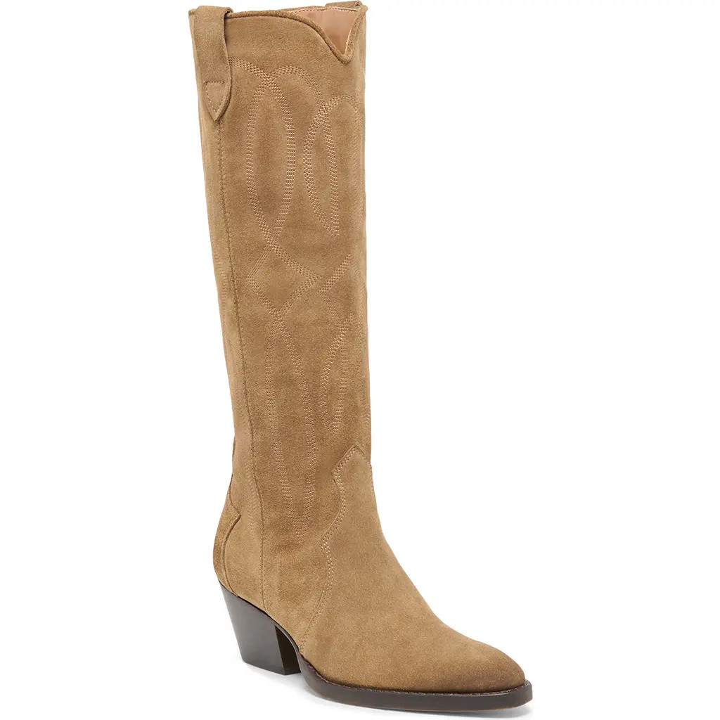 Dolce Vita Klancy Knee High Western Boot in Taupe Suede at Nordstrom, Size 7 | Nordstrom