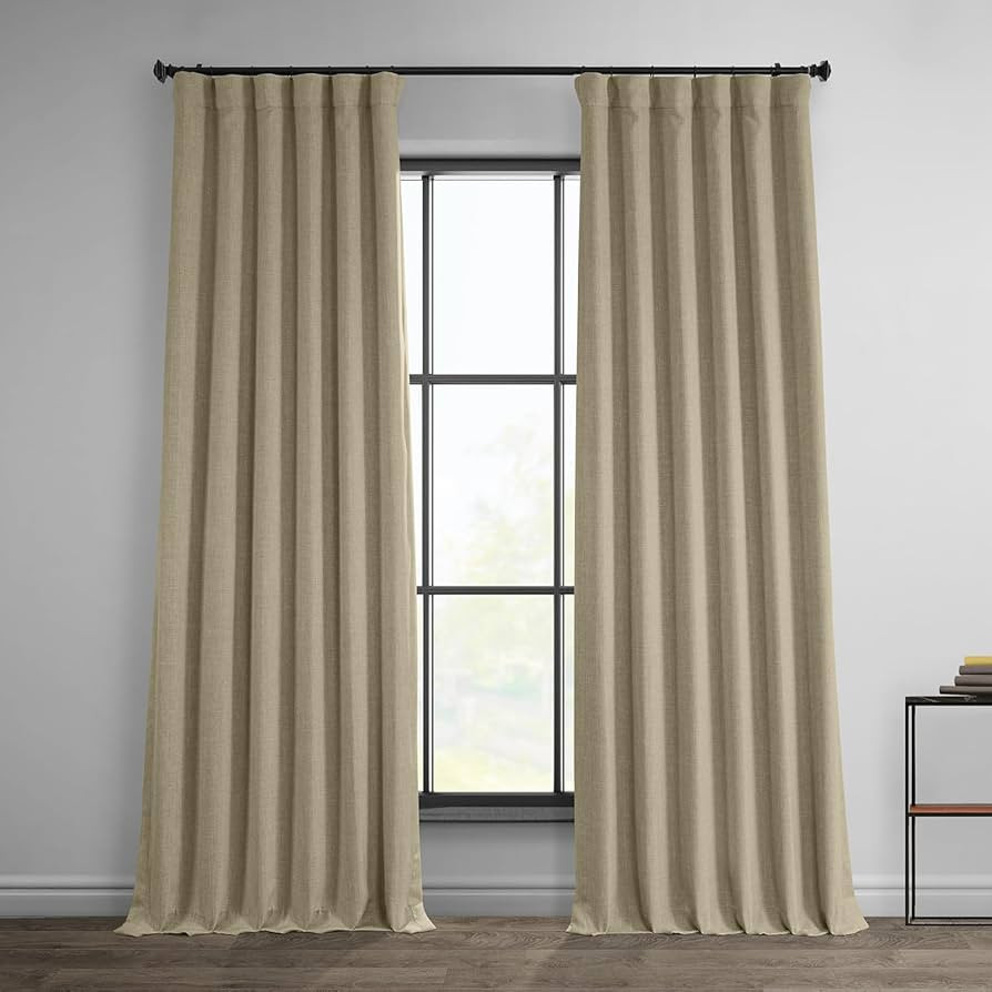 HPD Half Price Drapes Faux Linen Room Darkening Curtains - 96 Inches Long Luxury Linen Curtains f... | Amazon (US)