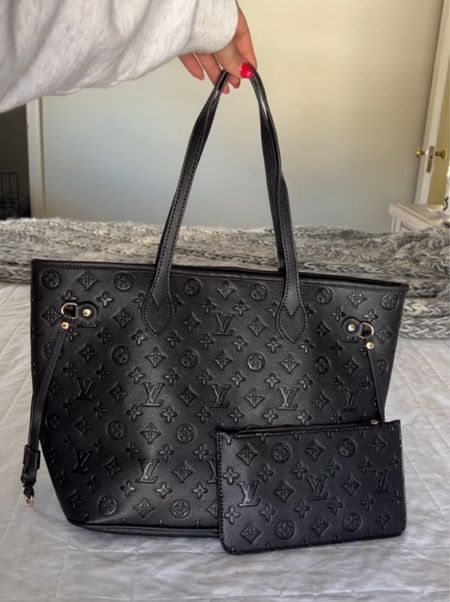 LV Tote bag dupe! Only $40! 
I got the black embossed 

Black embossed Louis Vuitton tote bag | DHGate find | Louis Vuitton dupe | LV dupe | fall tote bag | black tote bag

#LTKunder100 #LTKunder50 #LTKitbag