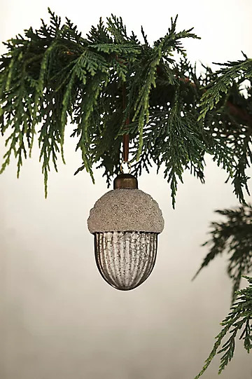 Silver Beaded Acorn Ornament | Anthropologie (US)