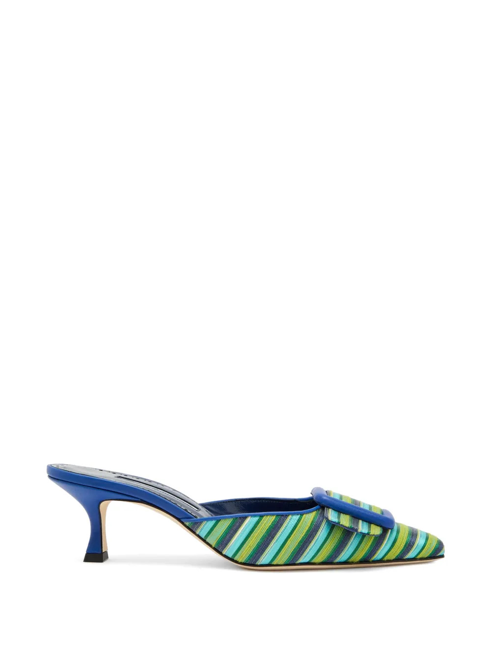 Manolo BlahnikMaysalebi striped buckle mules | Farfetch (BR)