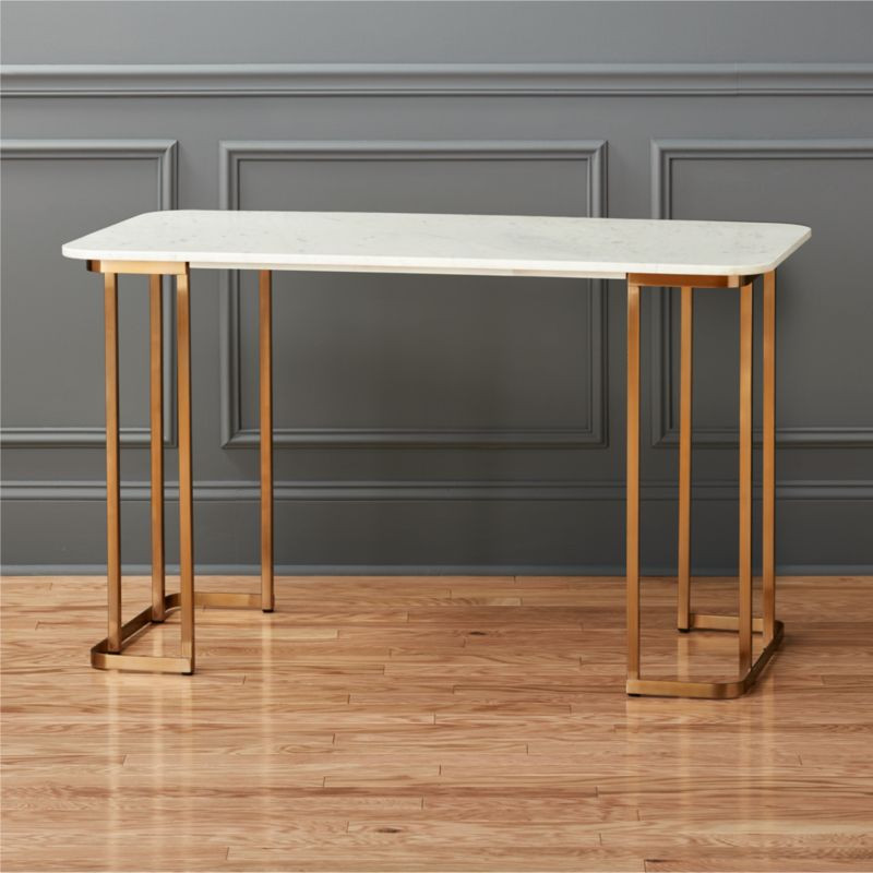 Dahlia Marble Desk + Reviews | CB2 | CB2