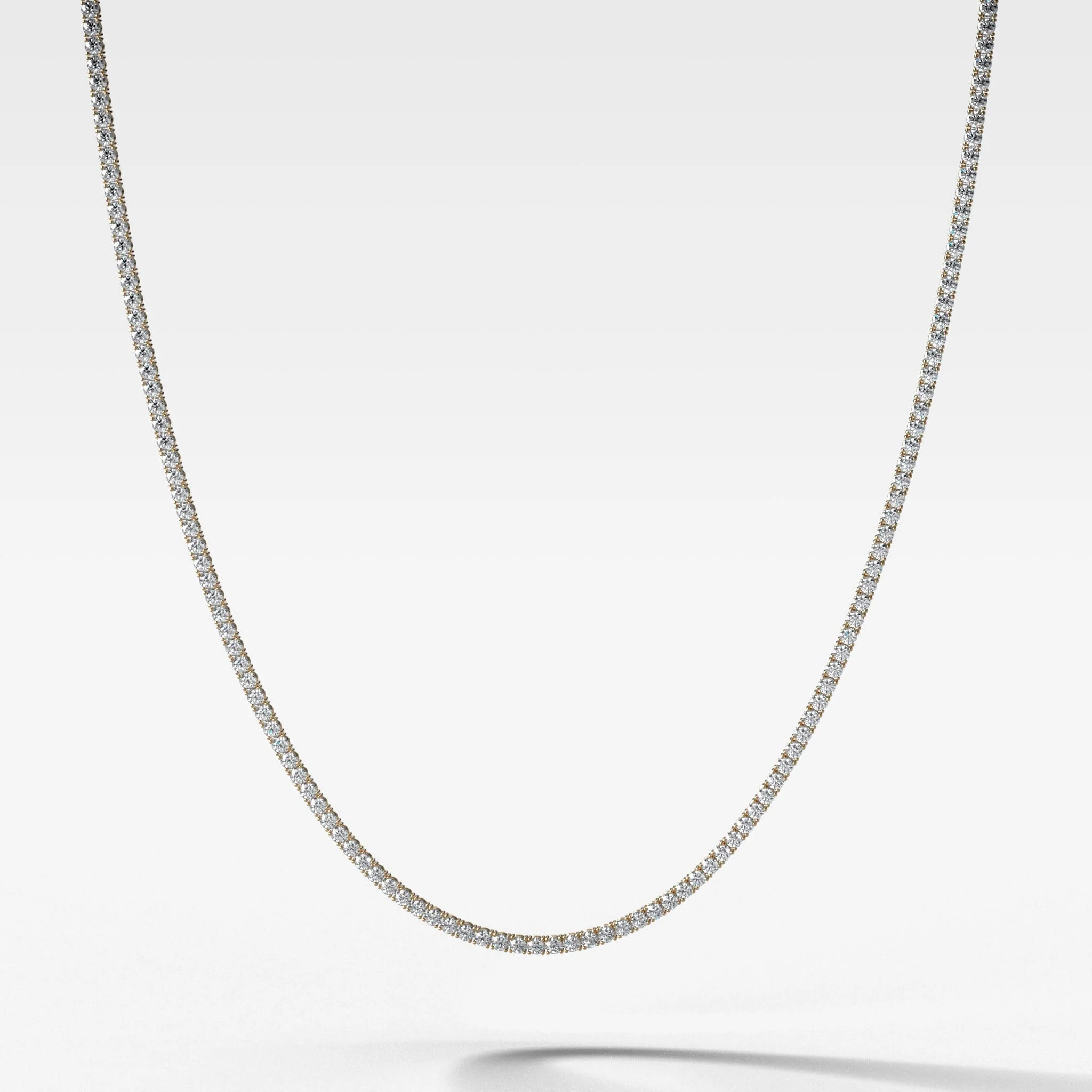 Straight Line Diamond Tennis Necklace 18in (6CTW-15CTW) | Good Stone