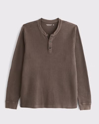 Men's Long-Sleeve Classic Waffle Henley | Men's Tops | Abercrombie.com | Abercrombie & Fitch (US)