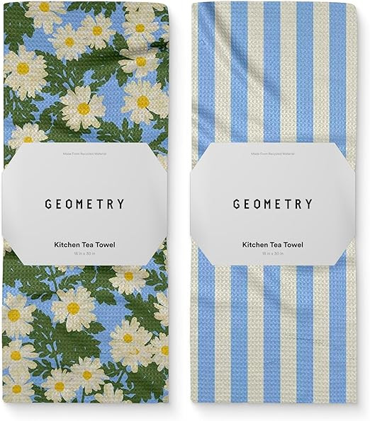 GEOMETRY Spring Kitchen Towels - Quick Dry Microfiber Cloth Spring & Summer Dish Towels for Kitch... | Amazon (US)