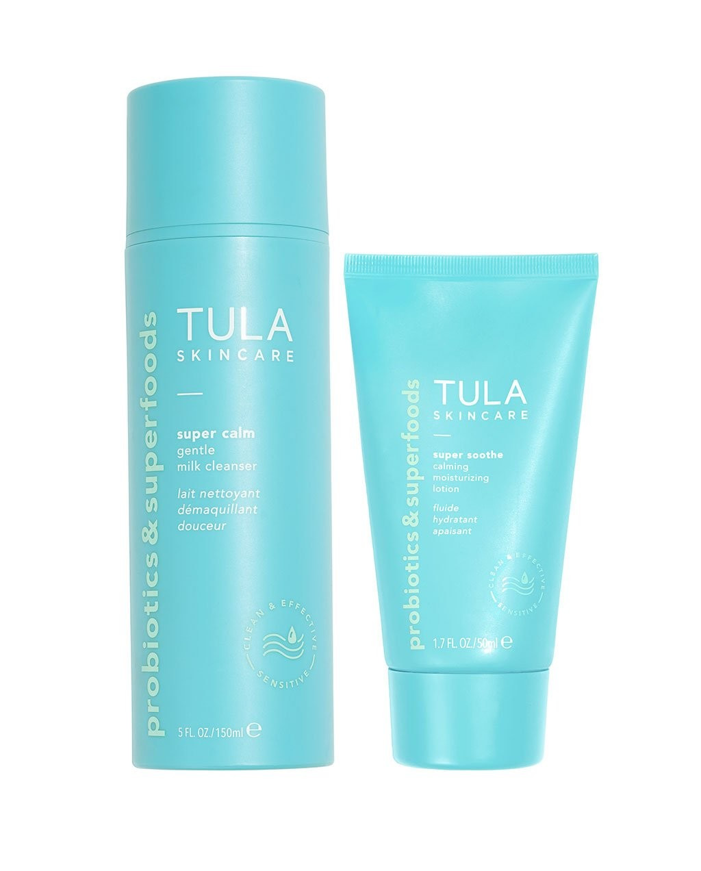 cleanser + moisturizer for sensitive skin routine | TULA Skincare