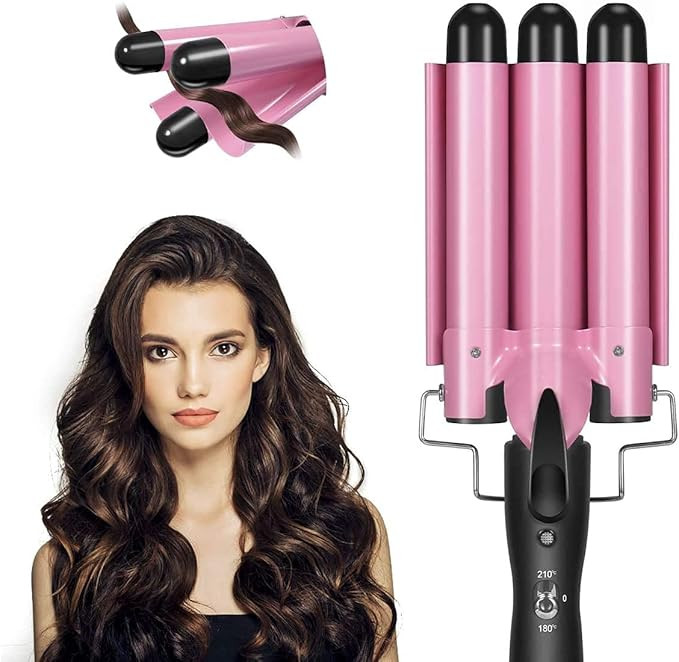 Hair Curling Iron, 3 Barrel Curling Iron Wand 1 Inch Crimper Hair Iron 25mm Waver Iron Temperatur... | Amazon (US)