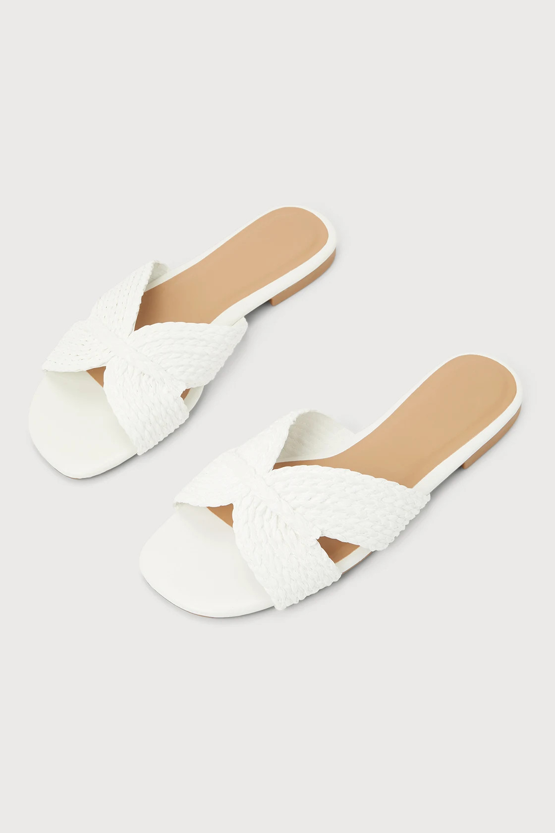Eiko White Woven Slide Sandals | Lulus (US)