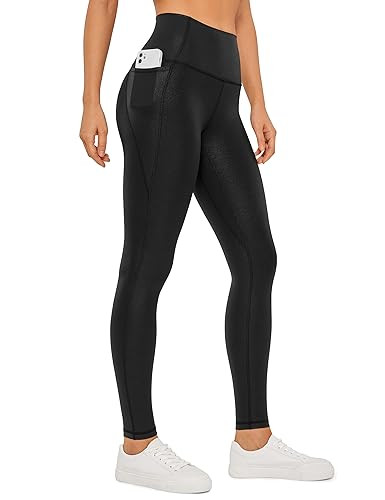 CRZ YOGA Womens Butterluxe Matte Faux Leather Leggings 28'' - High Waisted Pockets Buttery Soft Lounge Black Classic XX-Small | Amazon (US)