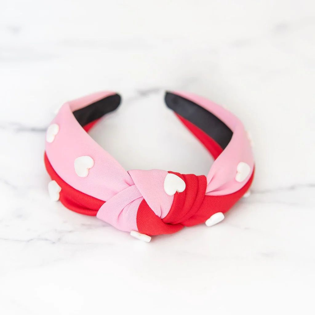 Pink + Red Two-Toned Heart Headband | Golden Thread