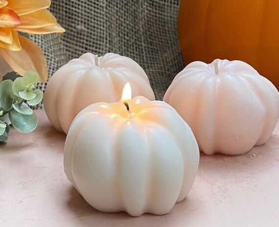 Set of 3 Pumpkin Candles  Halloween Decorations  Autumn Home - Etsy | Etsy (US)