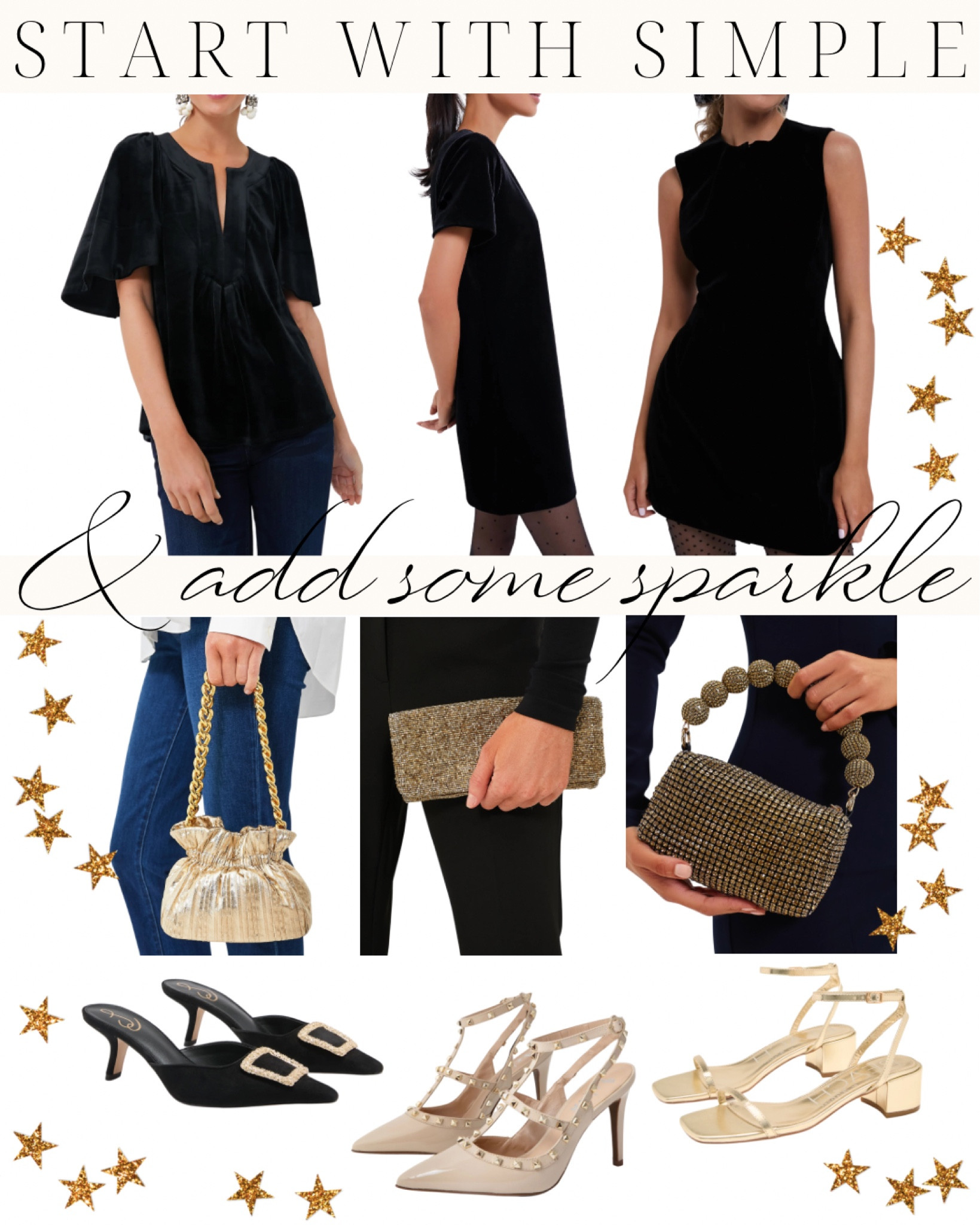 Simple black velvet pieces are never wrong! And they're so easy to style and layer. Add a little sparkle, and you're ready to celebrate! @tuckernuck #tuckernuckpartner 



#LTKFindsUnder100 #LTKHoliday #LTKParties
