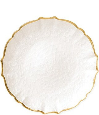 Viva by VIETRI Pastel Glass Service Charger Plate - White | Dillard's