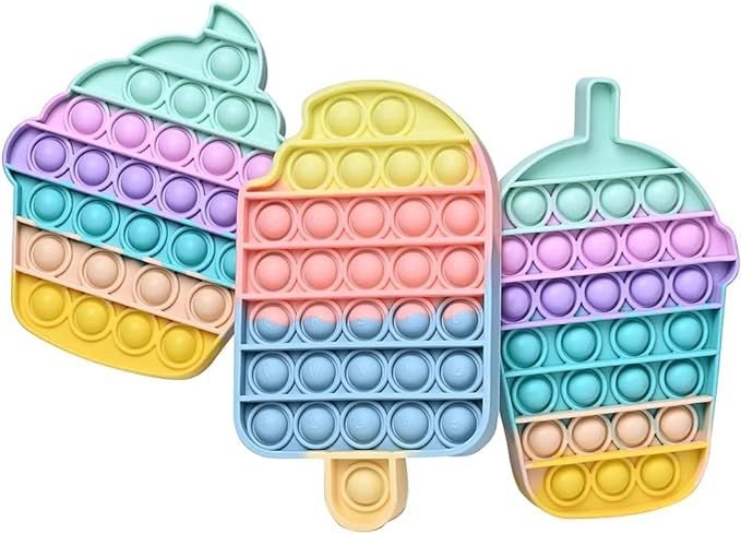 Pop Push Bubble Fidget Sensory Toy,3 Pack Autism Special Needs Stress Relief Silicone Pressure Re... | Amazon (US)