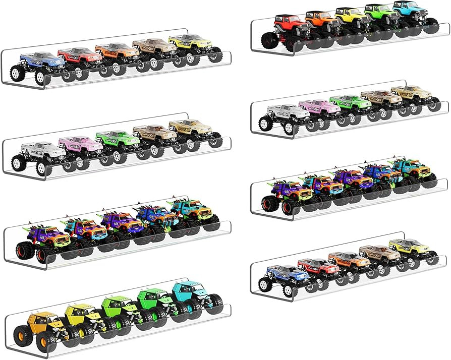 upsimples 8 Pack Acrylic Shelves Wall Organizer and Storage, 15" Display Shelf for Figure, Toy Ca... | Amazon (US)