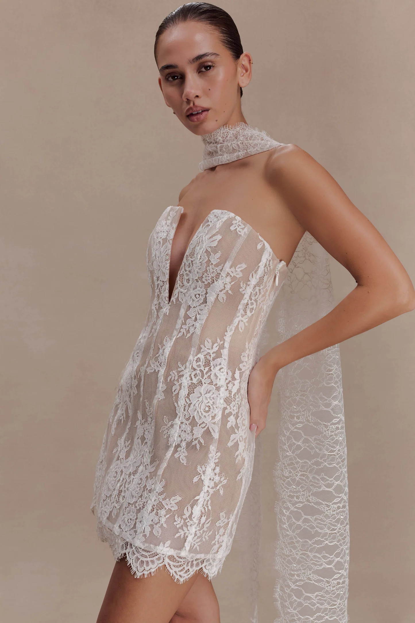 Lace Scarf - Ivory | MESHKI US