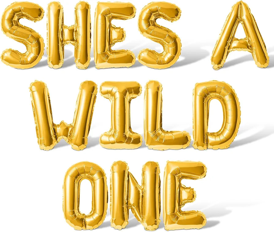 Letter Balloons - SHES A WILD ONE 16" Inch Alphabet Letters Foil Mylar Balloon 1st Birthday Party... | Amazon (US)