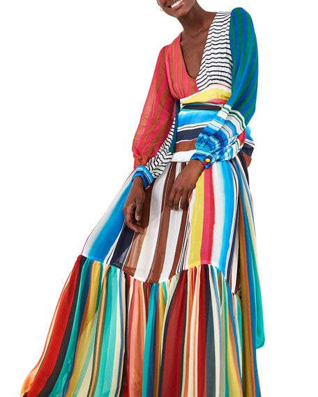 Thalita Striped Maxi Dress | Neiman Marcus