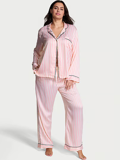 Signature Satin Long Pajama Set, Print, Xsreg - Women's Sets - Victoria's Secret | Victoria's Secret (US / CA )