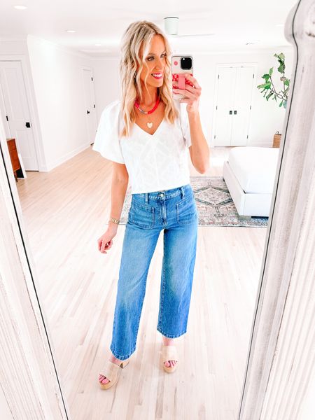 This vneck blouse from Madewell is perfect for summer! 

Madewell blouse / summer outfit / wide leg jeans / Anthropologie / classic summer 

#LTKFindsUnder50 #LTKFindsUnder100