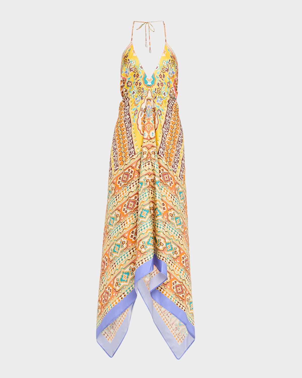Printed Silk Halter Maxi Dress | Neiman Marcus