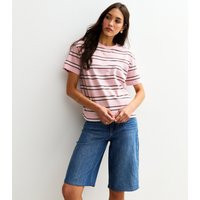 Women's Pink Short Sleeve Striped T-Shirt New Look | New Look (UK)