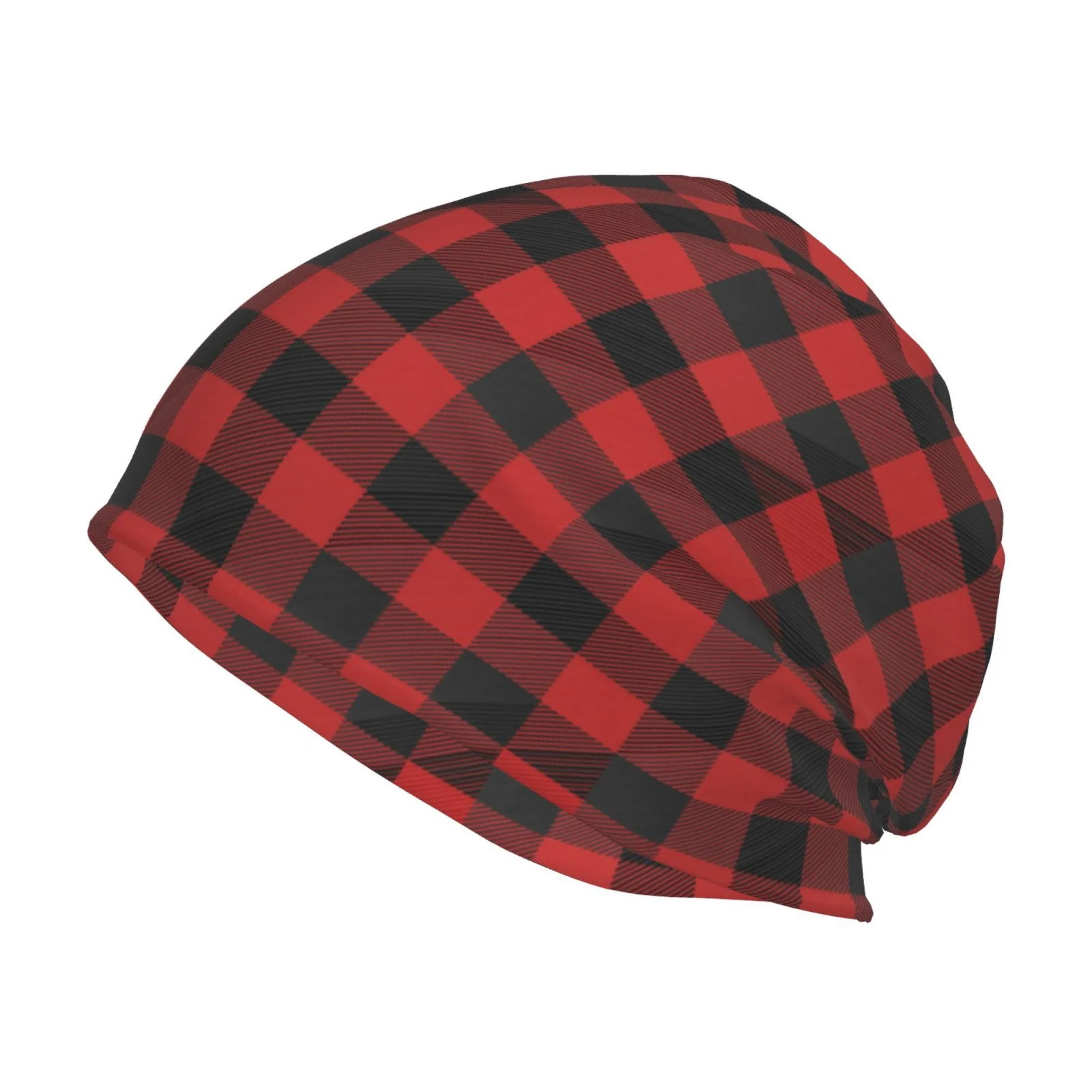 Disketp Red Black Plaid Unisex Knit Hats Beanies Hats for Men Women Winter Beanies Men's Women's ... | Walmart (US)