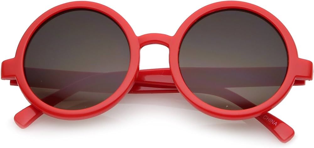 zeroUV Trendy Round Retro Sunglasses for Women, UV400 Vintage Horn Rimmed Neutral-Colored Lens 52... | Amazon (US)