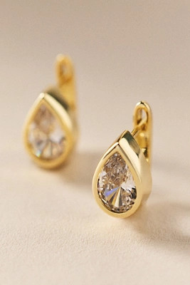 By Adina Eden Crystal Marquise Bezel Huggie Earrings | Anthropologie (US)