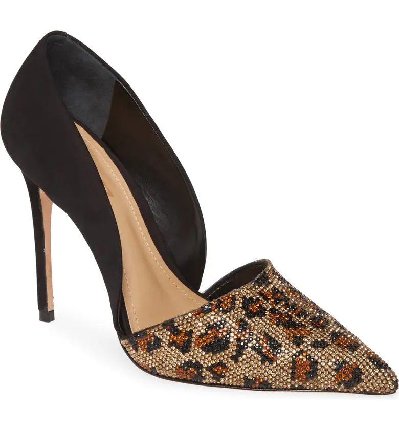 Schutz Totia Crystal Leopard Pointed Toe Pump (Women) | Nordstrom | Nordstrom