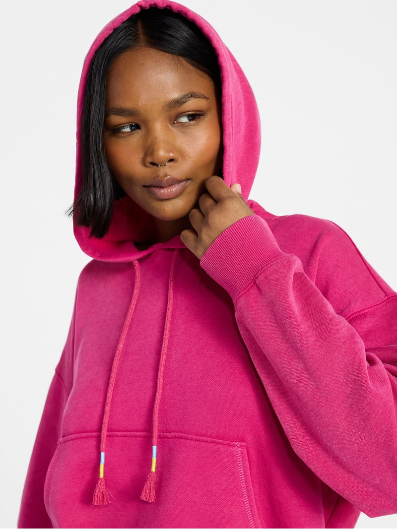 No Boundaries Washed Fleece Pullover Hoodie, Women's XXS-XXL | Walmart (US)