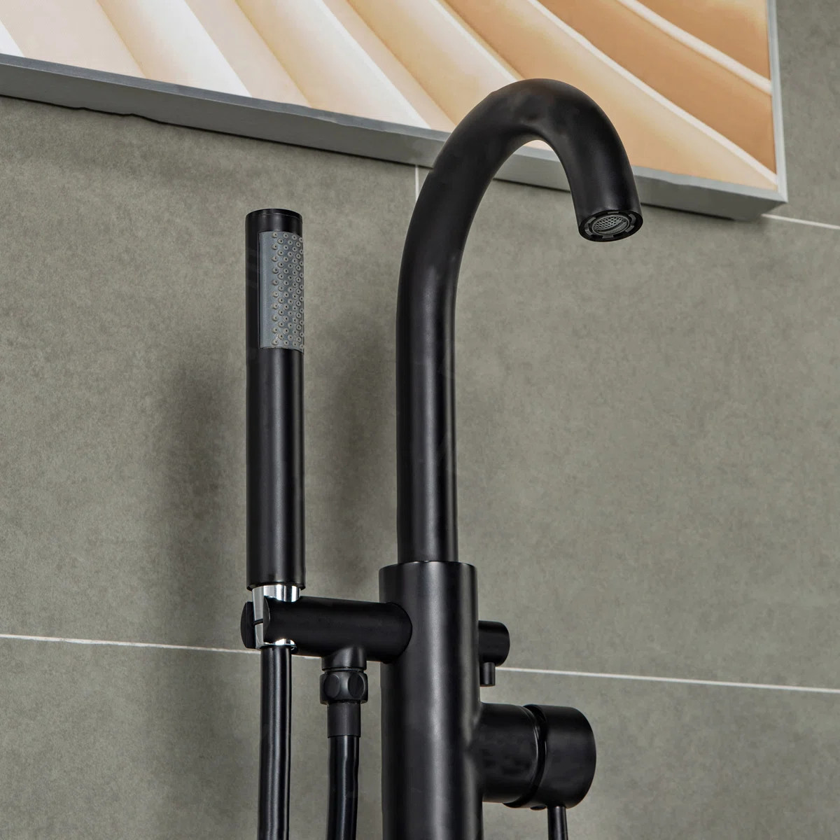 Cove 1 Handle Bathroom Freestanding Tub Filler with Diverter F-0006 | Wayfair North America