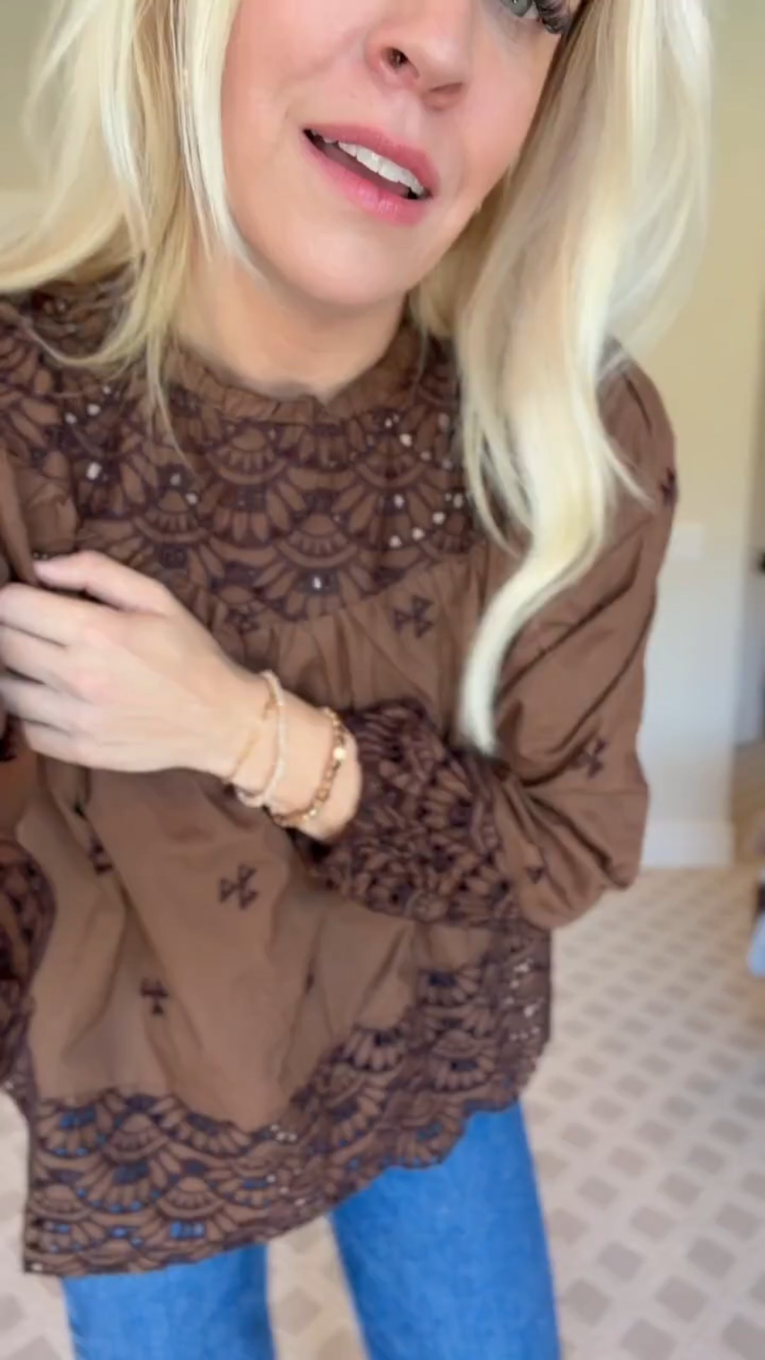 Walmart blouse would be perfect for thanksgiving!