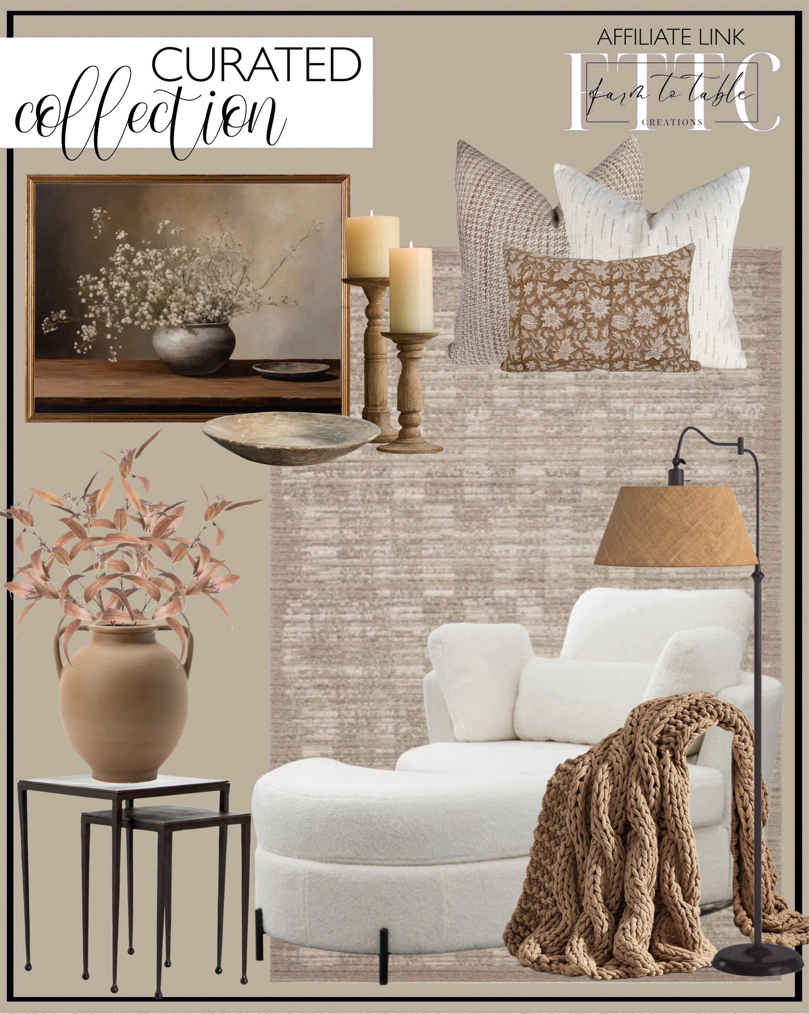 Curated Collection. Follow @farmtotablecreations on Instagram for more inspiration.

Loloi Performance Sand Rug. Kenmari Upholstered Swivel Barrel Chair with Ottoman. Theodora Swing Arm Floor Lamp. Carlen Nesting Tables. Modern Cottage Vibe Pillow Cover Set Hackner Home. Colossal Handknit Throw. McGee & Co. Rounded Dual Handled Vase.  33" Long Seeded Brown Eucalyptus Stem by Ashland. Vintage Rustic Marble Bowl (Free Shipping). Kadence Turned Wood Pillar Holder. Floral Digital Art  

Fall Decor | Amazon Deals | Amazon Prime |neutral home decor | Loloi Rugs | home inspo | console table | console table styling | faux stems | entryway space | home decor finds | neutral decor | living room decor | cozy home | affordable decor |  home decor | home inspiration | moody stems | summer decor | spring vignette | spring decor | spring decorations | console styling | entryway rug | cozy moody home | moody decor | neutral home |



#LTKSaleAlert #LTKHome #LTKFindsUnder50